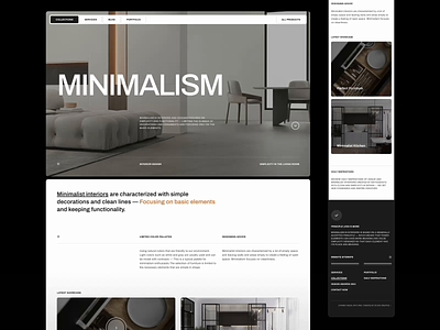 MINIMALISM - Website Concept (Dynamic Modal) architect blog cms concept design interior design landing page minimalism minimalist modern portfolio ui ux web web design webdesign website