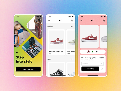 Nike Mobile App animation app design figma ios iphone mobile nike ui ux