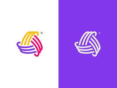 Abstract (or) Knot abstract brand colorful coworking fabric fun information interaction knot logo network platform symbol weave