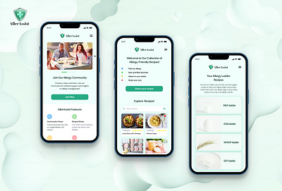 Online platform for managing allergies. allergy app graphic design health mobile product design recipes ui ux web