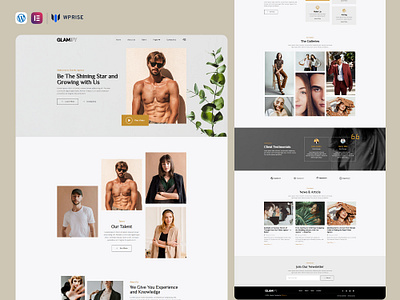 Glamify – Modeling & Talent Agency Elementor Template branding design elementor template graphic design ui web design