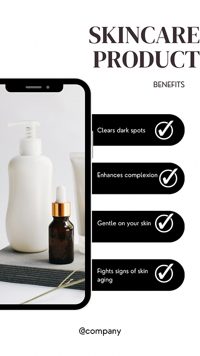 Skincare Instagram design black and white branding graphic graphic design instagram design instagram post product product description product design ui