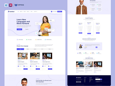 SpeakSpot – Language Courses & Learning Center Elementor Templat branding design elementor template graphic design ui web design