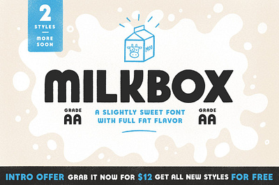 Milk Box Font cute display font hand drawn hand lettering lettering milk box font sans serif textured uppercase