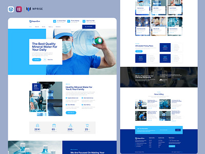 AquaZen – Bottled Drinking Water Elementor Template branding design elementor template graphic design ui web design