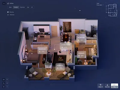 Apartment - Real Estate Dashboard Design 3d design admin template apartment dashboard ar real estate architecture dashboard app digital real estate home search interior design location interface property dashboard real estate app real estate dashboard real estate design realtor dashboard saas design smart home ui software interface ui design virtual tour