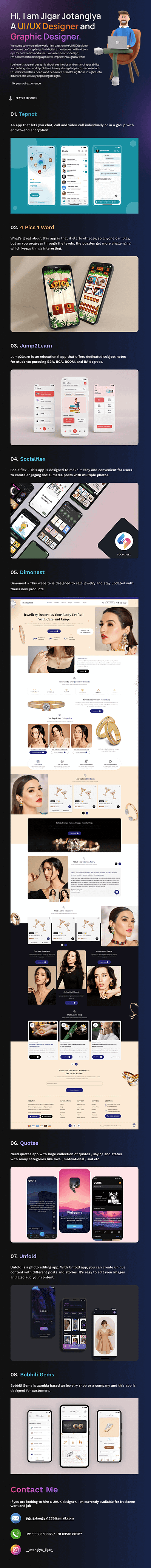 Portfolio - Jigar Jotangiya figma illustrator photoshop ui ux web design website xd