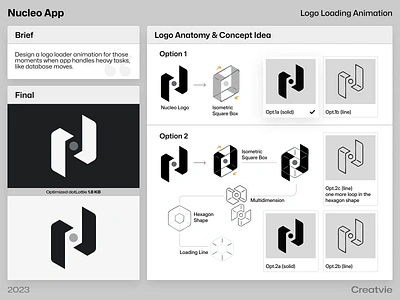 Nucleo - Logo Loading Animation after effects animation bento branding concept idea icon icon animation icons json loading logo logo animation looping lottie lottiefiles motion rough animation svg animation ui