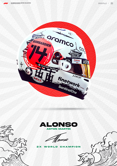 Fernando Alonso Helmet Poster | Aston Martin | Formula 1 alonso aston martin design f1 fernando alonso formula 1 graphic design motorsport poster poster design racing sport
