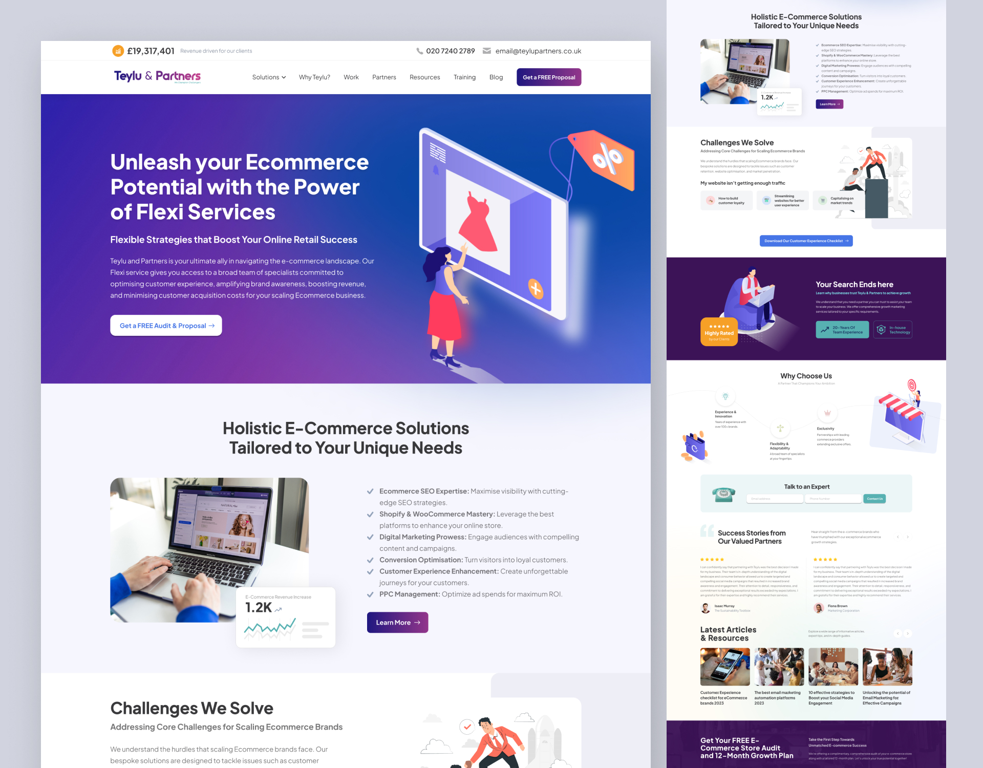 Ecommerce Agency Website Landing Page By Nure Alam Jabin On Dribbble