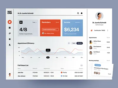 DocCRM Dashboard design interface product service startup ui ux web website