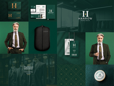 HARROW Traditional mens wear. branding graphic design logo