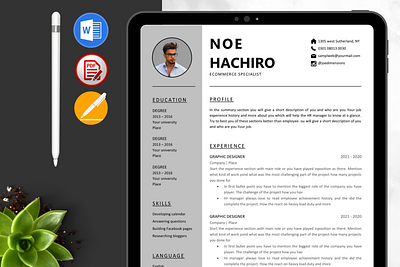 Professional Resume / CV Template Word a4 clean clean cv cover letter creative curuculum vitae cv design modern resume professional resume resume resume template resumes template us