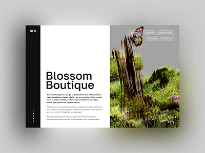 site concept for a flower boutique animation beauty boutique concept effect flowers glass product design ui web design website
