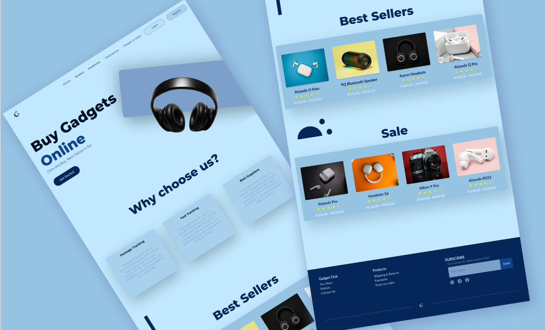 Example of Gadgets E-commerce Store