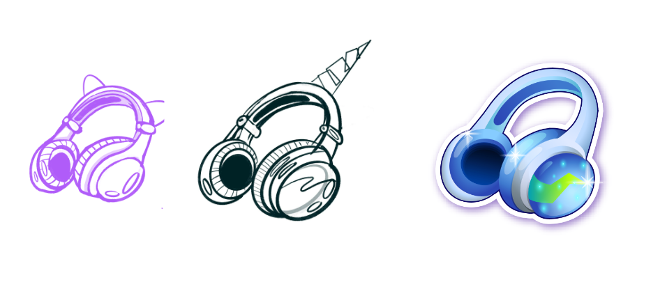 Headphones illustration icon design game illustration ui vector