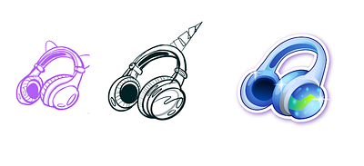 Headphones illustration icon design game illustration ui vector