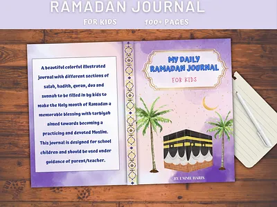 My Daily Ramadan Journal amazon kdp animation arabic best gift book cover design design eid gift graphic design hadith holy kabba islamic kids kids journal mecca moon muslim notebook palm tree ramadan journal watercolor