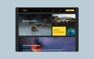 national geographic branding landing page ui web design