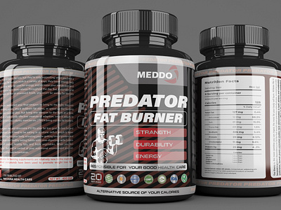 Fat Burner Supplement beauty product bottle labeldesign cosmetic design fat burner gym label design packaging packaging design predator protien workout