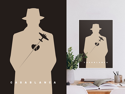 Casablanca poster casablanca design film illustration love minimalist movie poster romance vector war