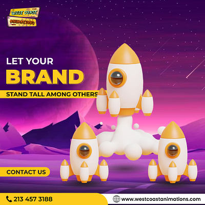 Let your brand stand tall among others brand branding design graphic design icon identity illustration logo rocket stand tall ui ux vector westcoastanimations