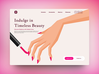 Landing page for Beauty brand beauty branding color illustration typography ui ui design ux