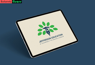 Jefferson Education logo branding business logo clean logo eduacation logo fiverr hasembd logo logo design minimal logo professional logo text logo