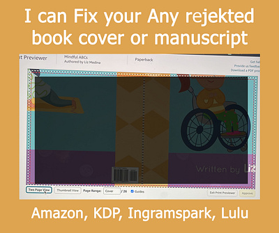 I can Fix your Any rejected book cover or manuscript book cover cover design design fix error graphic design