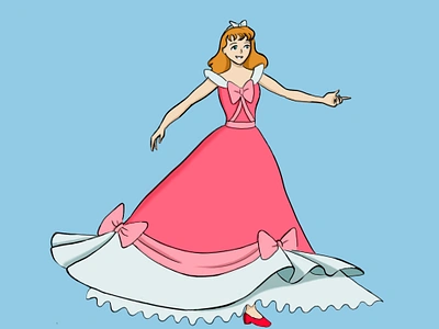 Cinderella art illustration photoshop