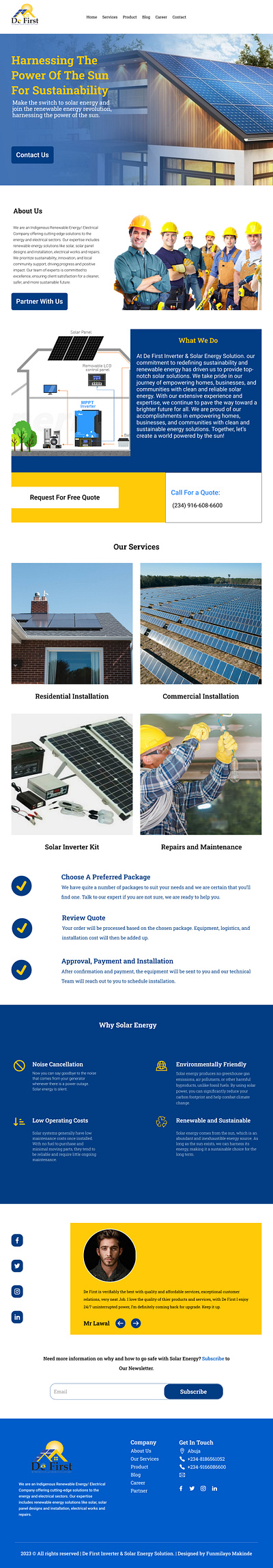 Web Design for a Solar Energy Company product design ui uiux ux web design website