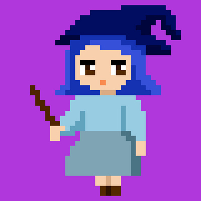 witch illustration pixel art