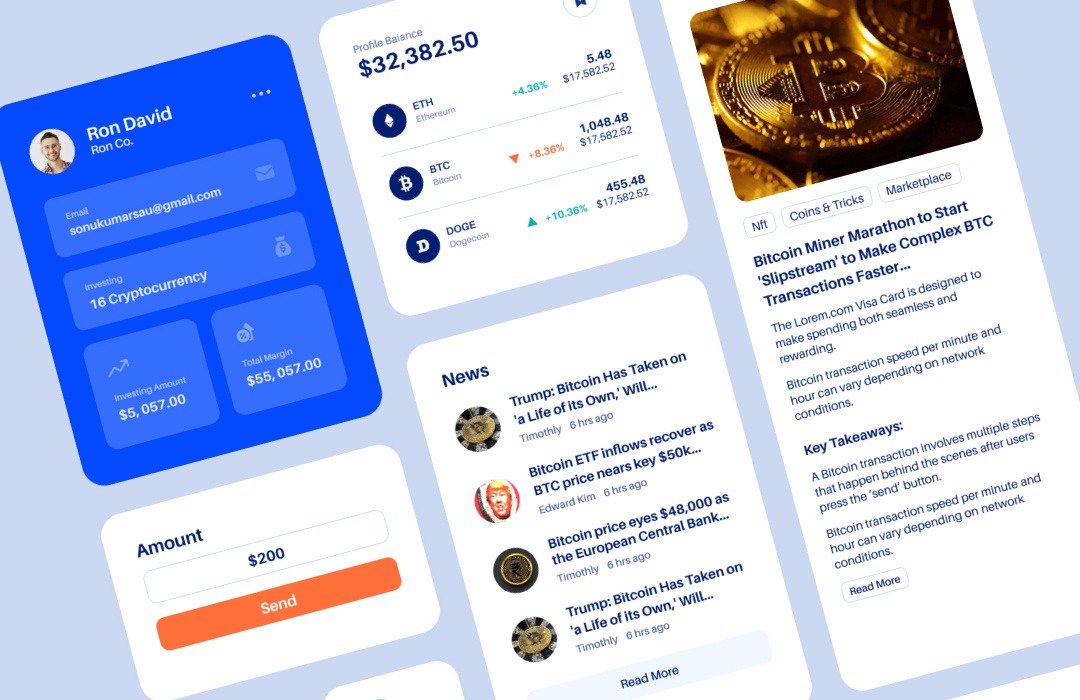 Cryptocurrency UI Design dashboard dashboard design dashboard ui nft typography ui design uiux