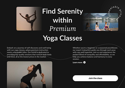 Yoga Landing page using grid system figma ui visual design