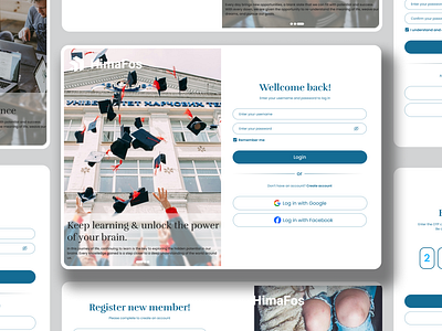 Himafos | Log in and Register app design login oneshot register ui uiux ux website