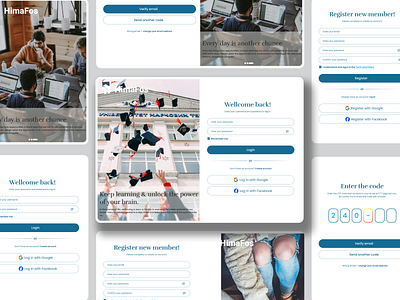 Himafos | Log in and Register app design login oneshot register ui uiux ux website
