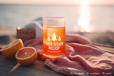 Glass with refreshing orange juice beach beverage cold copy space energy fresh horizontal juice liquid orange refreshment relax sand tropical