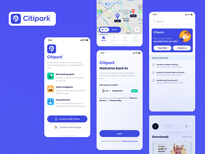 City Park | Parking spot booking app app booking car design logo parking app product design ui uiux design ux