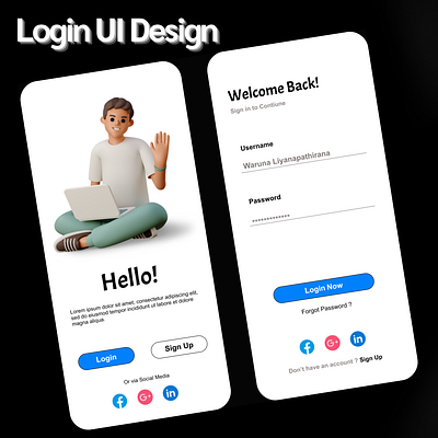 Login Page UI Design app design graphic design login moblie ui ux