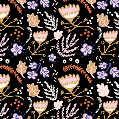 Summer in barcelona pattern collection art flowers graphic design illustration pattern