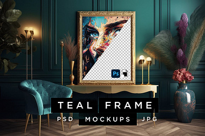 Boho Teal Frame Mockups bohemian boho boho teal frame mockups frame frames interior mockup photo frame photoframe teal turquoise