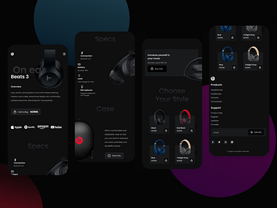 Sleek Boat Earphone App: Stylish Interface for Audiophiles 3d animation branding graphic design logo motion graphics ui