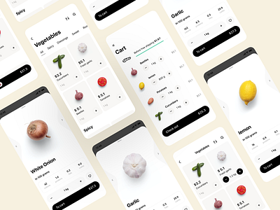 Fresh Veggie Shopping App: Vibrant Interface for Healthy Living 3d animation branding graphic design logo motion graphics ui