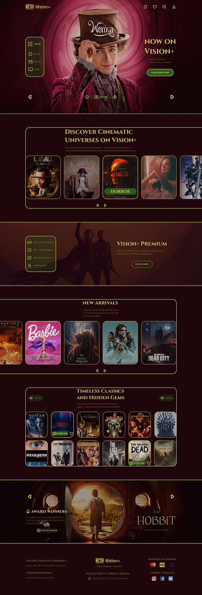 Streaming platform design mobile streaming platform ui website