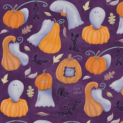 Boo boo ghost halloween illustration illustrator pumpkin