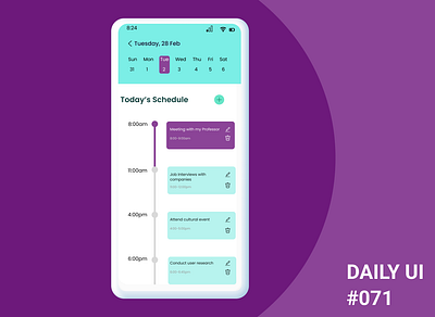 Daily UI #71- Scheduling app design ui ux