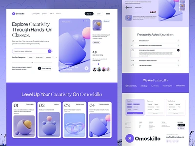 Omoskillo Website design - Elearning card course design edtech education elearning landingpage mentee mentor minimal navigation student ui design uidesign ux design uxdesign web website website design websitedesign