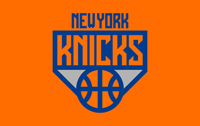 New York Knicks basketball blue branding design football graphic design logo logo design minimal minimalistic navy blue nba new york new york knicks orange ui wordmark