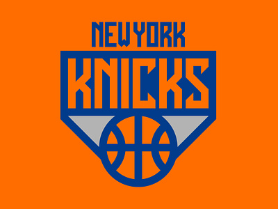New York Knicks basketball blue branding design football graphic design logo logo design minimal minimalistic navy blue nba new york new york knicks orange ui wordmark