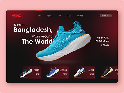 Apex Footwear Ltd. Landing Page Design apexfootwear figma landing page product page shoe ui user experience user interface ux web design